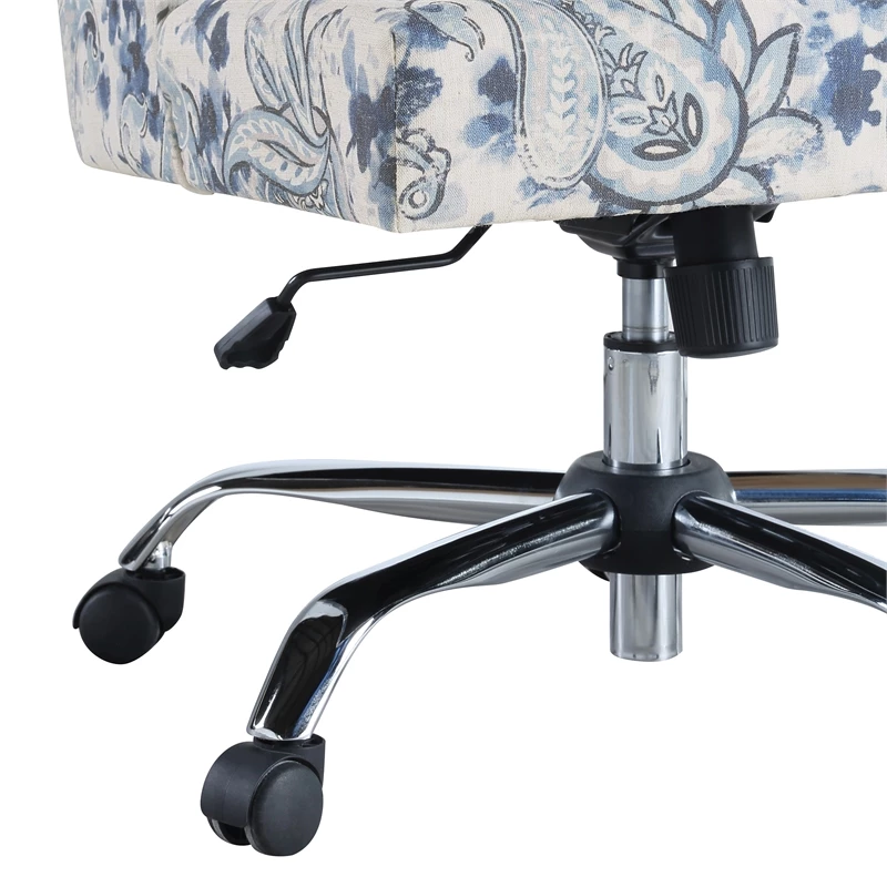 Buy 👏 OSP Home Furnishings Westgrove Managers Chair In Blue Paisley Fabric With Chrome Base ❤️ 9 Buy 👏 OSP Home Furnishings Westgrove Managers Chair In Blue Paisley Fabric With Chrome Base ❤️ - Image 7