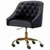Best Sale 👍 Best Master Furniture Black Velvet Tufted Swivel Task Chair With Gold Base And Wheels ❤️ -Deals Writing Desks Store 2278962 1 L