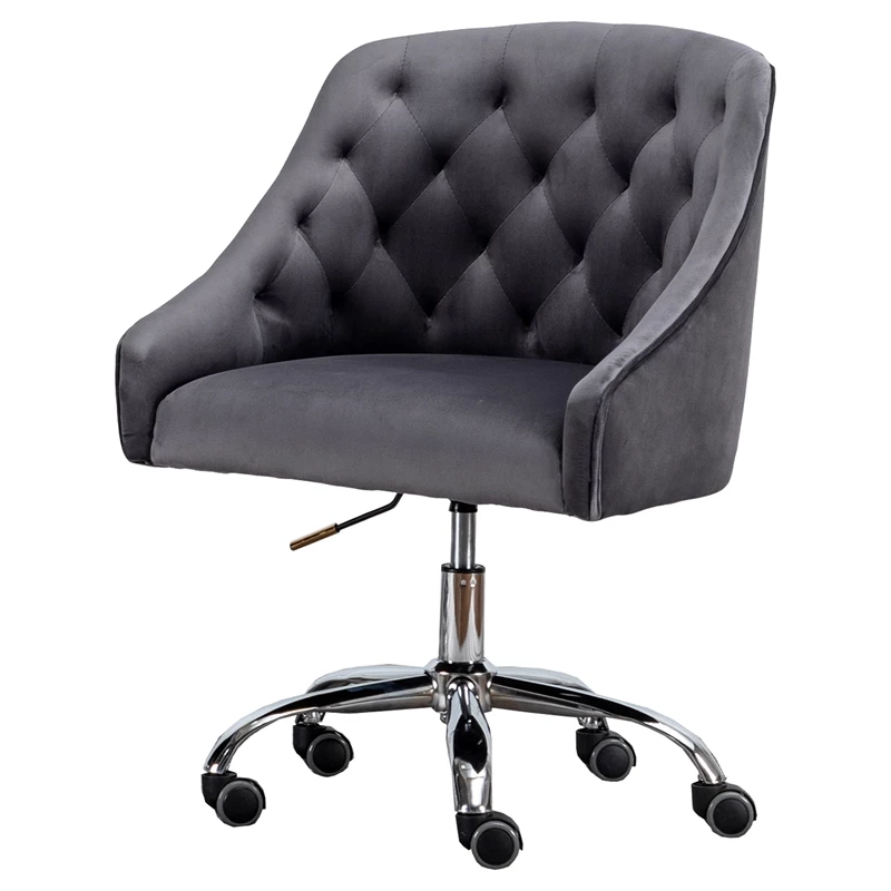 Flash Sale โค๏ธ Best Master Furniture Dark Gray Velvet Tufted Swivel Task Chair With Silver Base And Wheels ๐งจ 3 Flash Sale โค๏ธ Best Master Furniture Dark Gray Velvet Tufted Swivel Task Chair With Silver Base And Wheels ๐งจ