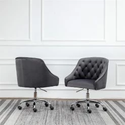 Flash Sale โค๏ธ Best Master Furniture Dark Gray Velvet Tufted Swivel Task Chair With Silver Base And Wheels ๐งจ 5 Flash Sale โค๏ธ Best Master Furniture Dark Gray Velvet Tufted Swivel Task Chair With Silver Base And Wheels ๐งจ -Deals Writing Desks Store 2278966 L