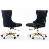 Cheap 😍 Best Quality Furniture Swivel Office Chair In Black Velvet With Gold Chrome And Tufted Seat Back ✔️ -Deals Writing Desks Store 2291979 L