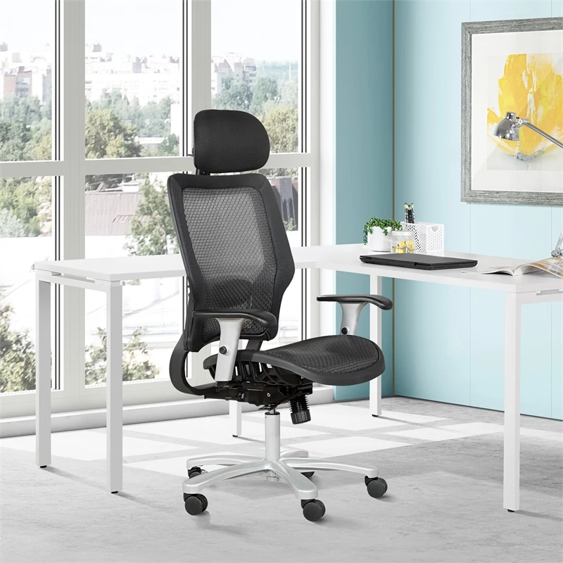 Best Pirce 💯 Office Star Air Grid Big & Tall Ergonomic Chair With Adjustable Headrest In Black Fabric ✨ 4 Best Pirce 💯 Office Star Air Grid Big & Tall Ergonomic Chair With Adjustable Headrest In Black Fabric ✨ - Image 2