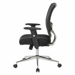 Best deal ⭐ Office Star Mesh Back & Seat Locking Tilt Task Chair With Chrome Base In Black Fabric 😉 -Deals Writing Desks Store 2293145 3 L