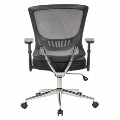 Best deal ⭐ Office Star Mesh Back & Seat Locking Tilt Task Chair With Chrome Base In Black Fabric 😉 -Deals Writing Desks Store 2293145 4 L
