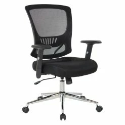Best deal ⭐ Office Star Mesh Back & Seat Locking Tilt Task Chair With Chrome Base In Black Fabric 😉