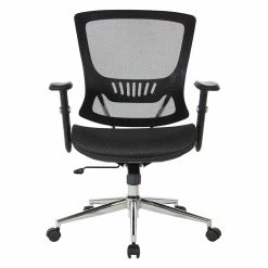 Buy ✨ Office Star Mesh Screen Back Manager's Chair With Height Adjustable Arms In Black Fabric 🥰 -Deals Writing Desks Store 2293146 2 L