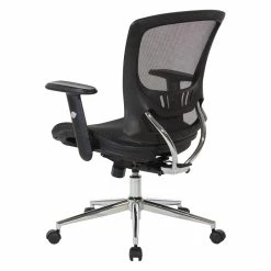 Buy ✨ Office Star Mesh Screen Back Manager's Chair With Height Adjustable Arms In Black Fabric 🥰 -Deals Writing Desks Store 2293146 5 L