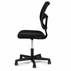 Budget ✔️ Poundex Furniture Armless Mesh Fabric Office Chair In Black Color ✔️ -Deals Writing Desks Store 2300678 1 L