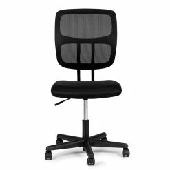 Budget ✔️ Poundex Furniture Armless Mesh Fabric Office Chair In Black Color ✔️ -Deals Writing Desks Store 2300678 2 L