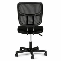 Budget ✔️ Poundex Furniture Armless Mesh Fabric Office Chair In Black Color ✔️ -Deals Writing Desks Store 2300678 4 L