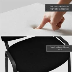 Budget 🛒 Costway Contemporary Steel Conference Office Chairs In Black (Set Of 5) 👏 14 Budget 🛒 Costway Contemporary Steel Conference Office Chairs In Black (Set Of 5) 👏 -Deals Writing Desks Store 2301370 7 L