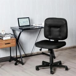 Top 10 ⭐ Costway Contemporary Sponge And Mesh Computer Chair With Low Back In Black 💯 -Deals Writing Desks Store 2314346 4 L