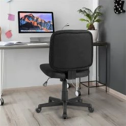 Top 10 ⭐ Costway Contemporary Sponge And Mesh Computer Chair With Low Back In Black 💯 -Deals Writing Desks Store 2314346 5 L