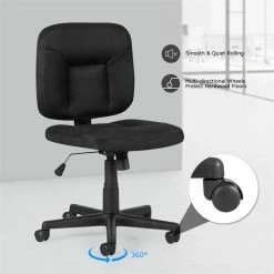 Top 10 ⭐ Costway Contemporary Sponge And Mesh Computer Chair With Low Back In Black 💯 -Deals Writing Desks Store 2314346 7 L