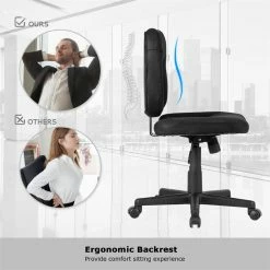Top 10 ⭐ Costway Contemporary Sponge And Mesh Computer Chair With Low Back In Black 💯 -Deals Writing Desks Store 2314346 9 L