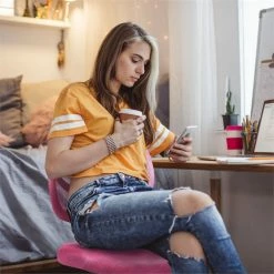 Brand new 🧨 Costway Sponge Adjustable Height Low-Back Armless Computer Desk Chair In Pink 😉 -Deals Writing Desks Store 2314348 5 L