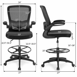 Best deal 🌟 Costway Sponge Adjustable Height Drafting Chair With Lumbar Support In Black 🔥 17 Best deal 🌟 Costway Sponge Adjustable Height Drafting Chair With Lumbar Support In Black 🔥 -Deals Writing Desks Store 2326236 11 L