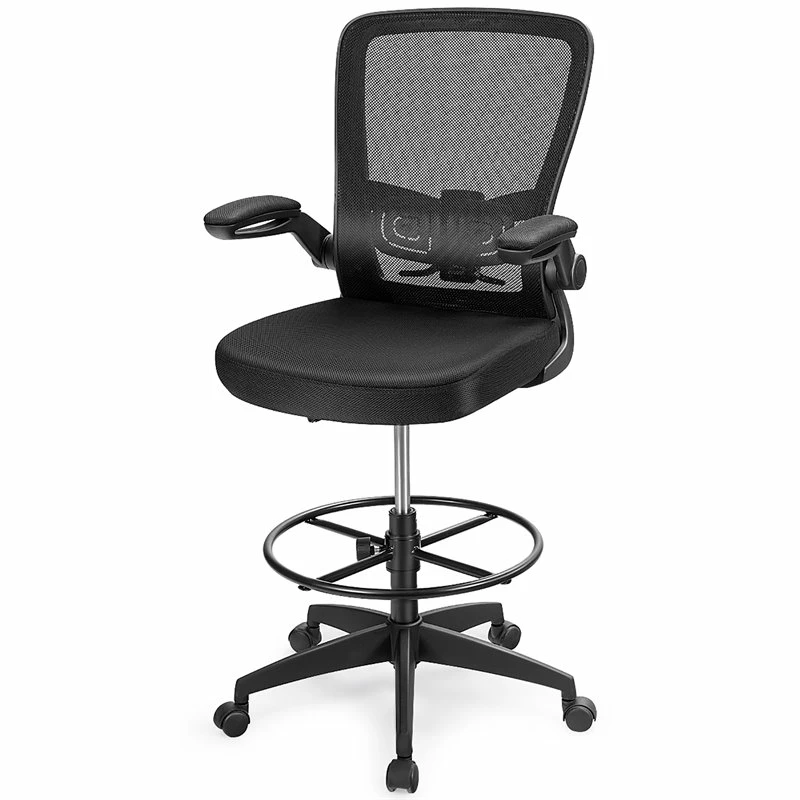 Best deal 🌟 Costway Sponge Adjustable Height Drafting Chair With Lumbar Support In Black 🔥 7 Best deal 🌟 Costway Sponge Adjustable Height Drafting Chair With Lumbar Support In Black 🔥 - Image 5
