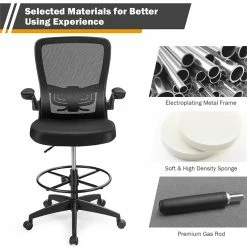 Best deal 🌟 Costway Sponge Adjustable Height Drafting Chair With Lumbar Support In Black 🔥 21 Best deal 🌟 Costway Sponge Adjustable Height Drafting Chair With Lumbar Support In Black 🔥 -Deals Writing Desks Store 2326236 5 L