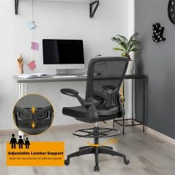 Best deal 🌟 Costway Sponge Adjustable Height Drafting Chair With Lumbar Support In Black 🔥 23 Best deal 🌟 Costway Sponge Adjustable Height Drafting Chair With Lumbar Support In Black 🔥 -Deals Writing Desks Store 2326236 7 L
