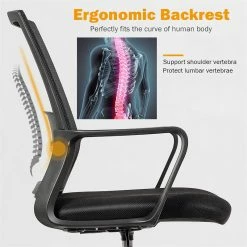 Brand new 🌟 Costway Mesh And Sponge Adjustable Height Drafting Chair With Footrest In Black ⌛ -Deals Writing Desks Store 2326243 7 L