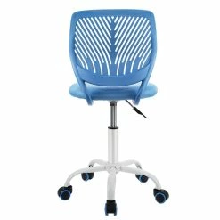 Best deal ✨ Costway Sponge Adjustable Mid Back Swivel Armless Office Chair In Blue ✨ -Deals Writing Desks Store 2326455 3 L