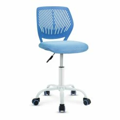 Best deal ✨ Costway Sponge Adjustable Mid Back Swivel Armless Office Chair In Blue ✨