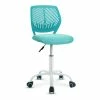 New 👍 Costway Sponge Adjustable Mid Back Swivel Armless Office Chair In Turquoise 🔔 -Deals Writing Desks Store 2326456 L