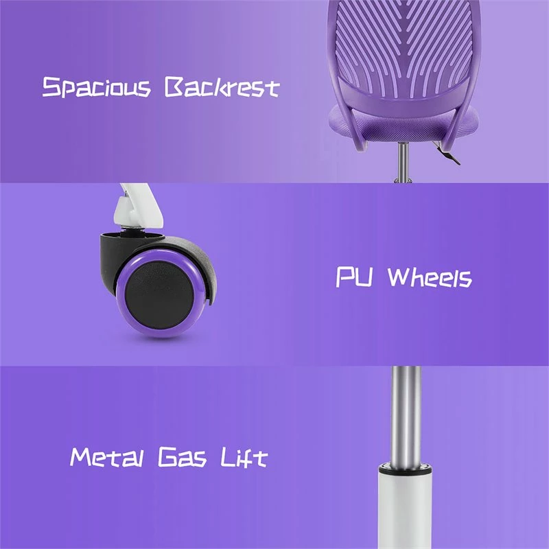Wholesale ⭐ Costway Sponge Adjustable Mid Back Swivel Armless Office Chair In Purple 🔔 12 Wholesale ⭐ Costway Sponge Adjustable Mid Back Swivel Armless Office Chair In Purple 🔔 - Image 10