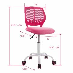 New 🌟 Costway Sponge Adjustable Mid Back Swivel Armless Office Chair In Pink 👍 -Deals Writing Desks Store 2326468 10 L
