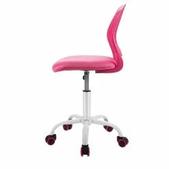 New 🌟 Costway Sponge Adjustable Mid Back Swivel Armless Office Chair In Pink 👍 -Deals Writing Desks Store 2326468 2 L