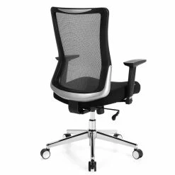 Cheap 😍 Costway PP And Sponge Ergonomic Mesh Office Chair With Armrest In Black 🎁 -Deals Writing Desks Store 2326565 3 L