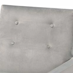 Flash Sale 😉 Bowery Hill Mid-Century Velvet Fabric Upholstered And Brown Finished Wood Chair 👍 -Deals Writing Desks Store 2327516 4 L