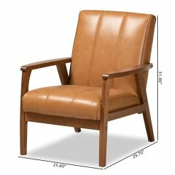 Wholesale ๐ Bowery Hill Tan Faux Leather Upholstered And Brown Finished Wood Lounge Chair ๐ 13 Wholesale ๐ Bowery Hill Tan Faux Leather Upholstered And Brown Finished Wood Lounge Chair ๐ -Deals Writing Desks Store 2327617 3 L