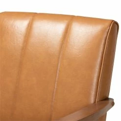 Wholesale ๐ Bowery Hill Tan Faux Leather Upholstered And Brown Finished Wood Lounge Chair ๐ 15 Wholesale ๐ Bowery Hill Tan Faux Leather Upholstered And Brown Finished Wood Lounge Chair ๐ -Deals Writing Desks Store 2327617 5 L