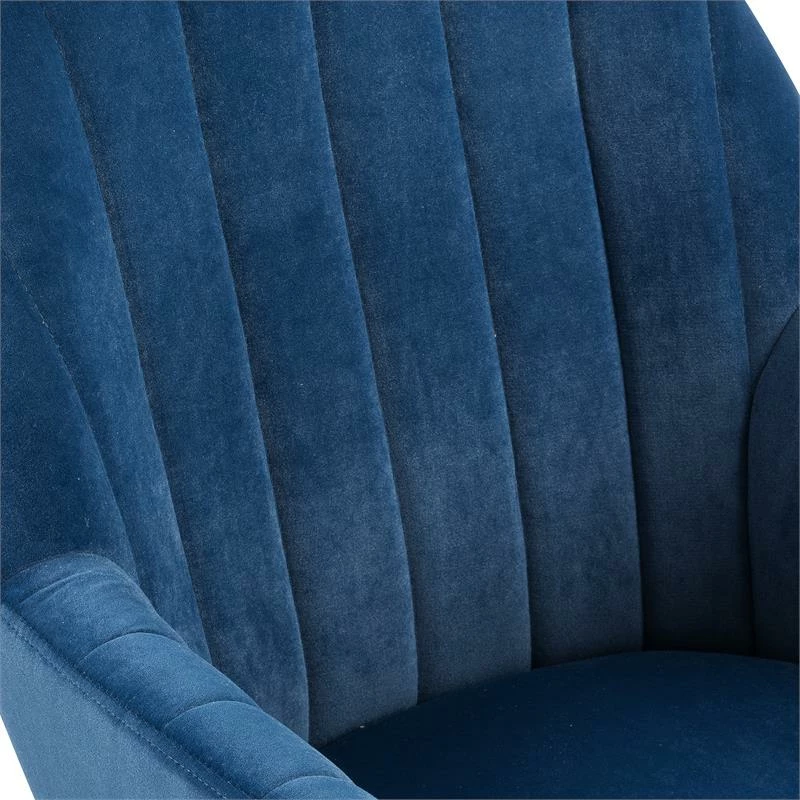 Best deal 😀 Home Fare Channeled Back Office Chair In Navy Blue Velvet 🥰 6 Best deal 😀 Home Fare Channeled Back Office Chair In Navy Blue Velvet 🥰 - Image 4