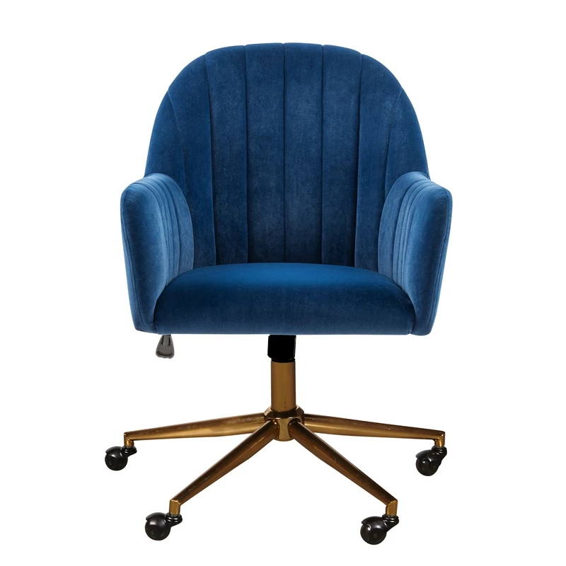 Best deal 😀 Home Fare Channeled Back Office Chair In Navy Blue Velvet 🥰 8 Best deal 😀 Home Fare Channeled Back Office Chair In Navy Blue Velvet 🥰 - Image 6