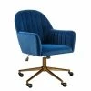 Best deal 😀 Home Fare Channeled Back Office Chair In Navy Blue Velvet 🥰 -Deals Writing Desks Store 2367767 L
