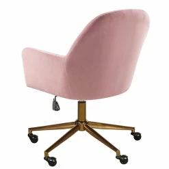 Top 10 🔔 Home Fare Channeled Back Office Chair In Blush Pink Velvet 💯 12 Top 10 🔔 Home Fare Channeled Back Office Chair In Blush Pink Velvet 💯 -Deals Writing Desks Store 2367768 2 L