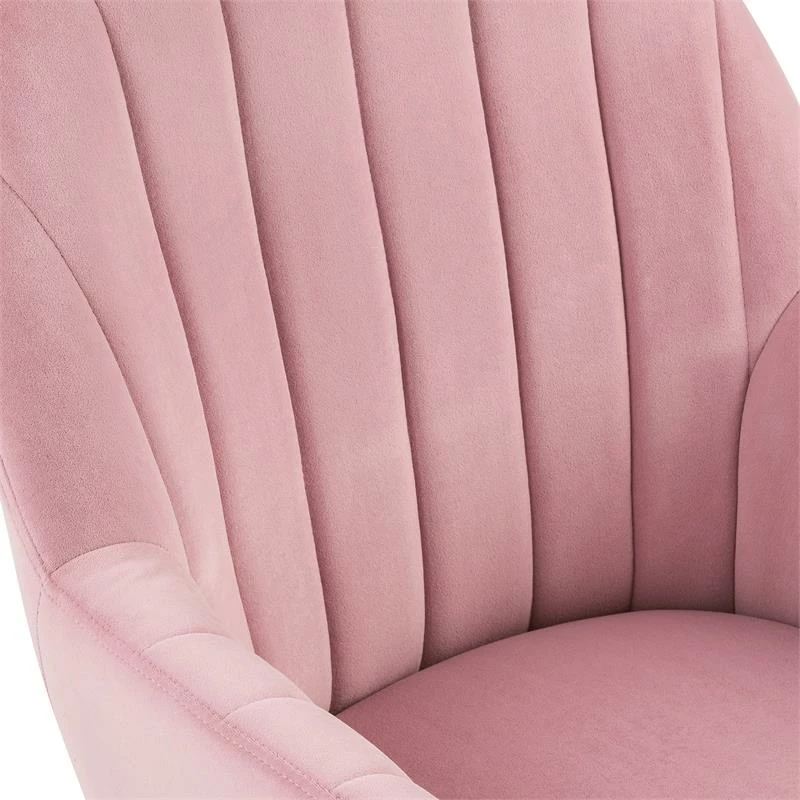 Top 10 🔔 Home Fare Channeled Back Office Chair In Blush Pink Velvet 💯 6 Top 10 🔔 Home Fare Channeled Back Office Chair In Blush Pink Velvet 💯 - Image 4