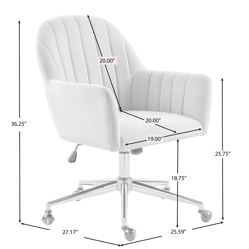 Top 10 🔔 Home Fare Channeled Back Office Chair In Blush Pink Velvet 💯 9 Top 10 🔔 Home Fare Channeled Back Office Chair In Blush Pink Velvet 💯 - Image 7