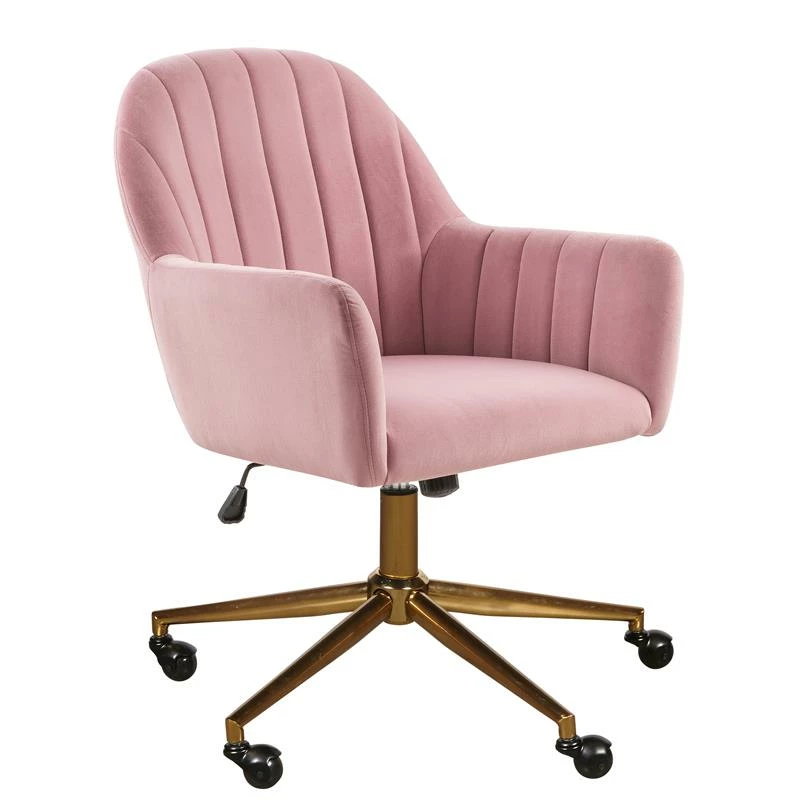 Top 10 🔔 Home Fare Channeled Back Office Chair In Blush Pink Velvet 💯 3 Top 10 🔔 Home Fare Channeled Back Office Chair In Blush Pink Velvet 💯