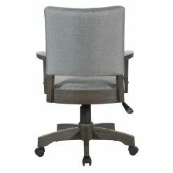 Best deal 💯 OSP Home Furnishings Santina Bankers Chair With Antique Gray Finish And Gray Fabric ⭐ -Deals Writing Desks Store 2389387 4 L