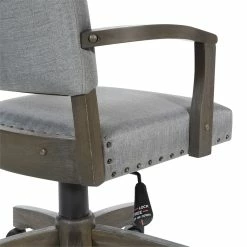 Best deal 💯 OSP Home Furnishings Santina Bankers Chair With Antique Gray Finish And Gray Fabric ⭐ -Deals Writing Desks Store 2389387 7 L