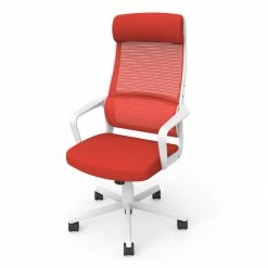 Cheap 🎁 Furniture Of America Tilah Metal And Mesh Adjustable Office Chair In Red 🎉 -Deals Writing Desks Store 2393916 3 L