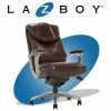 Best Pirce 😍 La-Z-Boy Office La-Z-Boy Cantania Executive Office Chair With AIR Technology In Brown 😀 -Deals Writing Desks Store 2404152 11 L
