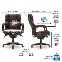 Cheap 🎁 La-Z-Boy Office La-Z-Boy Bellamy Executive Office Chair In Brown Bonded Leather 😀 -Deals Writing Desks Store 2404155 25 L