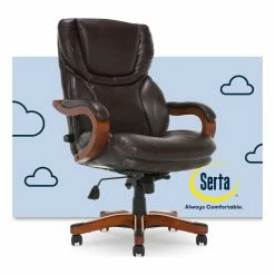 Deals Writing Desks Store 37 Best reviews of ๐ฏ Serta At Home Serta Conway Big And Tall Executive Office Chair With Wood Accents Brown ๐