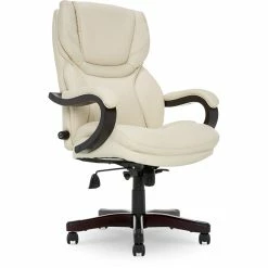 Best reviews of 🤩 Serta At Home Serta Conway Big And Tall Executive Office Chair With Wood Accents Ivory White 👍 -Deals Writing Desks Store 2404160 35 L