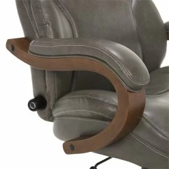 Outlet ⌛ Serta At Home Serta Conway Big And Tall Executive Office Chair With Wood Accents Gray ✨ -Deals Writing Desks Store 2404161 21 L
